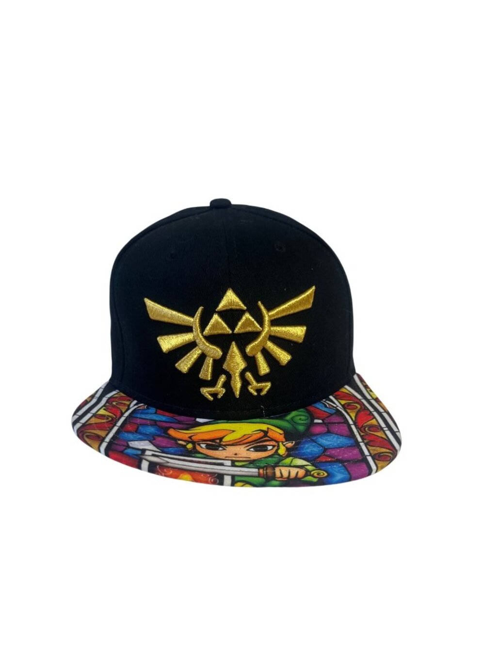 Legend Of Zelda Snapback Hat Ocarina Of Time Black Embroidered Graphic Print